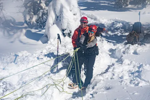 Snow anchor practice